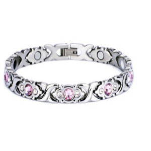 Pulsera Cruzada de Aleación de Zinc con Engaste de Bisel, Joyería Magnética, Regalo, Pulseras de Moda con Eslabones de Cadena - Product Image 4