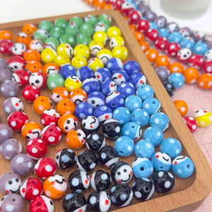 ลูกปัดแก้วลายหน้ายิ้มน่ารัก ลูกปัดการ์ตูนแบบหลวมๆ สำหรับทำสร้อยข้อมือ DIY อุปกรณ์ตกแต่งเครื่องประดับ - Product Image 5