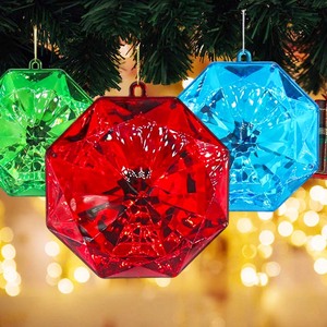 เครื่องประดับตกแต่งต้นคริสต์มาสทรง<span class=keywords><strong>เพชร</strong></span>แปดเหลี่ยมอะคริลิคหลาก<span class=keywords><strong>สี</strong></span>แบบขายส่ง สำหรับตกแต่งบ้าน - Product Image 1