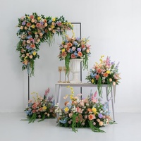 Décoration de toile de fond de mariage A-2053, fleurs artificielles multicolores suspendues, centre de table en soie, arrangement floral, boule de fleurs pour allée