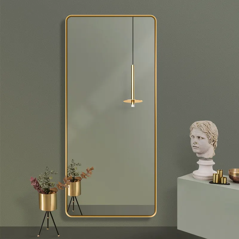 Vente en gros Tenture murale sur pied pour salon Luminaire d'entrée de luxe Miroir d'habillage intégral