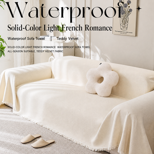 Housse de canapé en velours Teddy pour l'automne et l'hiver, imperméable, résistante aux rayures, housse complète en une seule pièce, serviette de canapé, coussin pour salon - Product Image 1