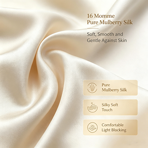 16 Momme Mulberry Eye With Silk Storage Pouch Soft <b>Light</b> Blocking Travel <b>Sleep</b> Mask Wholesale Hotel Spa Gift Set - Product Image 3