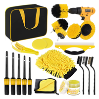 Kit de Brosses de Lavage de Voiture, Brosses de Nettoyage et Détailing pour Voiture, Kit de 20 Pièces d'Outils de Nettoyage de Voiture pour le Lavage avec Brosses pour Perceuse