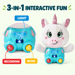 Nouveauté EPT : Peluche musicale licorne pour bébé avec enregistrement sonore, lumière et son activé par le mouvement, pour les nourrissons de 6 <span class=keywords><strong>mois</strong></span> et plus - Product Image 5