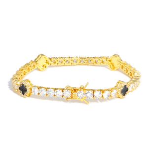 Pulsera de tenis de circonita con trébol de cuatro hojas, estilo hip-hop, de alta gama, estilo Ins, de moda urbana europea y americana, personalizada para hombre - Product Image 5