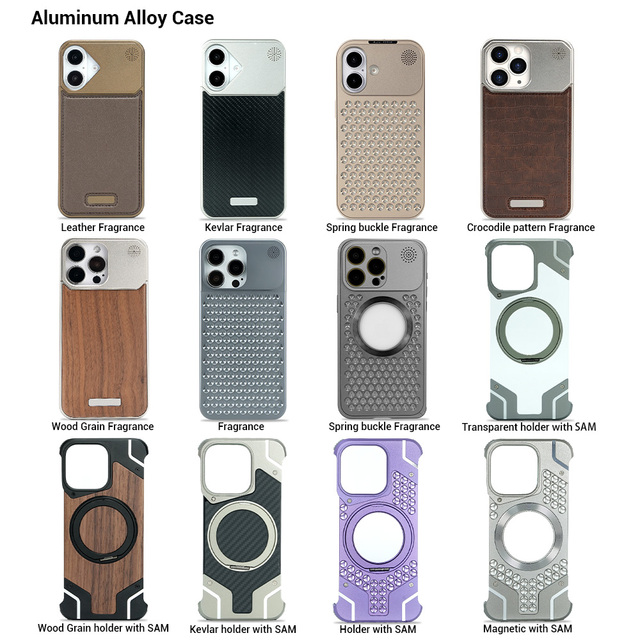 JOYPORODO Aluminum Metal Phone Case Aromatherapy Magnetic for iPhone 15 16 17 Pro Max for Samsung S23 S24 S25 Ultra Mobile Cover