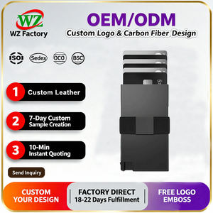 กระเป๋าใส่บัตรแบบมินิมอล สีสันสดใส สกรีนโลโก้<span class=keywords><strong>ได้</strong></span>  วัสดุอะลูมิเนียมบางเฉียบ ป้องกัน RFID ใส่บัตรได้ 6 ใบ - Product Image 1