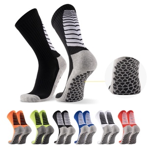 Men's Crew Sports <b>Socks</b> Youth & Children Grade Summer Anti-Slip Football with PVC <b>Grip</b> & Terry Cushion Digital Printed - Product Image 1