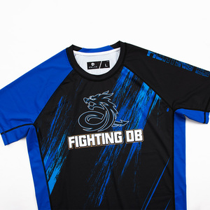 <span class=keywords><strong>Rashguard</strong></span> Personnalisable à Manches Courtes pour Surf <span class=keywords><strong>MMA</strong></span>, Équipement de Combat BJJ Jiu Jitsu, Créez Votre Propre Logo, T-shirt de Compression Sublimé <span class=keywords><strong>MMA</strong></span> - Product Image 3