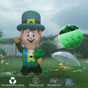 Luz LED de 4 pies con Alimentación por CC, Decoración Inflable de Leprechaun y Trébol de la Suerte para el Día de San Patricio, para Uso en Interiores y Exteriores, Hogar y Jardín - Product Image 5