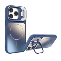 Étui de téléphone portable avec objectif d'appareil photo en verre, béquille, pour iPhone 14 Plus, TPU+PC, coque arrière rigide antichoc