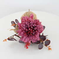 Dahlias artificiels de haute qualité en soie, fleurs roses pour mariage, Saint-Valentin, décoration intérieure, accessoires de photographie
