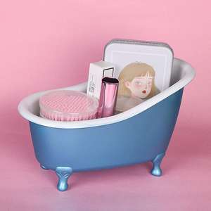 Mini baignoire en plastique PS, boîte de rangement colorée semi-transparente pour salle de bain d'hôtel, boîte de rangement pour cosmétiques. - Product Image 2
