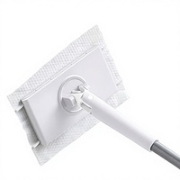 Serpillère à main libre pour le visage, avec manche télescopique, mini-pinces électrostatiques anti-poussière, en microfibre, avec tige automatique en acier inoxydable