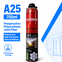 Mousse polyuréthane monocomposant haute performance A25 750 ml sans expansion pour la construction, joints de fenêtres et de portes, calfeutrage de tuyaux