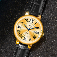Reloj Mecánico Automático de Lujo Mige, Caja Dorada, Correa de Acero Inoxidable, Resistente al Agua, Esfera Romana con Fecha, 40 mm, Relojes para Hombre