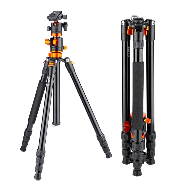 Trípode para cámara DSLR T254A4 + BH-28L KF09.090V1 K & F Concept, 4 secciones, 10 kg de capacidad de carga, trípodes de viaje con cabeza de bola