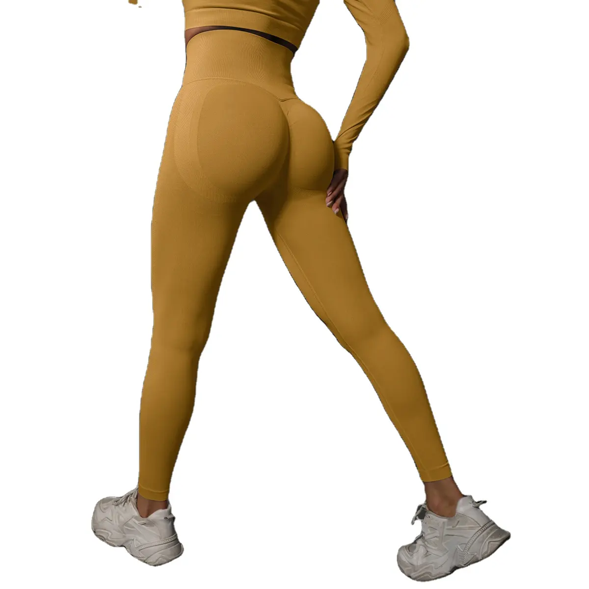 कस्टम फिटनेस कपड़े व्यायाम खेलों एल काम बाहर परिधान जिम कपड़े महिलाओं सहज कुचलना लेगिंग