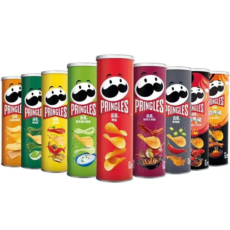Toptan standart Pringless 110g konserve patates cipsi egzotik gıda aperatifler üreticileri