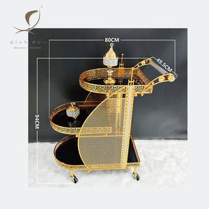 2025 recién llegado, carrito de Hotel de Metal de estilo europeo personalizado, muebles modernos hechos a mano para uso en la cocina, rueda con espejo - Product Image 3