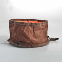 Bol de nourriture pliable pour animaux de compagnie, en tissu Oxford imperméable, avec fermeture éclair, pliable
