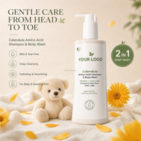 SILU Tear Free Calendula Champú y Gel de Baño para Bebés 2 en 1 Limpiador Suave Hipoalergénico Para Recién Nacidos