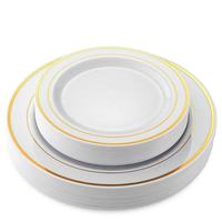 Ensemble de vaisselle en plastique doré de 175 pièces pour 25 invités
