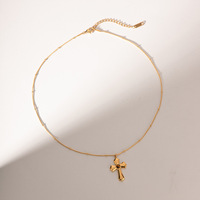 BJG0410N collier croix en acier inoxydable or 18 carats bijoux à la mode pour femmes pour les mariages fêtes fiançailles