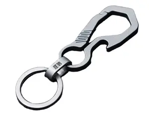 Green recyclable Pure titanium keychain outdoor key ring
