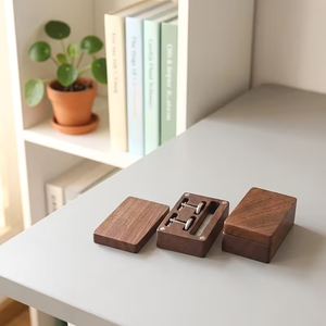 Caja de almacenamiento para juego de <span class=keywords><strong>gemelos</strong></span> y pasadores de corbata de diseño moderno, <span class=keywords><strong>gemelos</strong></span> para hombre, caja de madera - Product Image 6