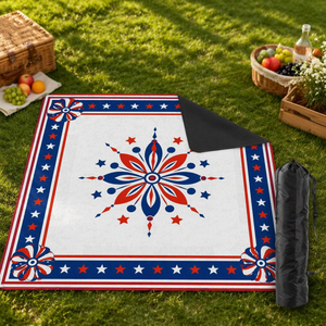 Tapete de Mahjong Premium Moderno Antideslizante con Reducción de Ruido, Diseño Patriótico de Fuegos Artificiales y Estrellas, con Bolsa de Transporte, Personalizable para Hombres - Product Image 3