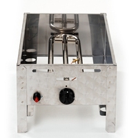 Gril de table professionnel extérieur commercial certifié CE LFGB moderne à 1 ampoule cuisson au gaz Master Made en acier inoxydable brossé
