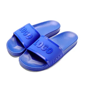 Chinesische Fabrik Oem Herren Pantofole Pu geprägte Gummis chuhe Custom Slides Sandalen Custom Slipper mit Logo