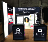 10x10 personnalisé imprimé Portable exposition stand affichage stand toile de fond exposition boîte à lumière salon stand