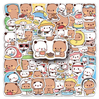 60 pièces vente d'usine Kawaii Meme autocollant de dessin animé impression étanche PVC personnalisé Yier et Bubu autocollant