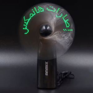 Ventilateur portable LED personnalisé avec message, mini ventilateur holographique programmable, ventilateur électrique à main, cadeau gratuit - Product Image 3