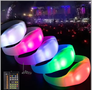 Pulsera LED personalizada ShineOn, Control remoto interactivo para fiestas, reuniones nocturnas, conciertos, Navidad, 100 Uds. - Product Image 1