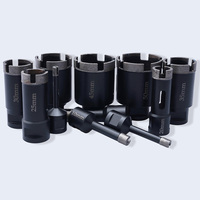 Kit de forets diamantés 10-50mm pour béton/granit/marbre/carrelage, utilisation humide/sèche, longueur totale 68mm, finition lisse