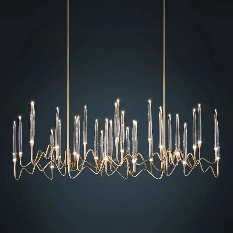 Modern LED Waved Crystal Chandelier Tree Branch Wedding Decoration Hanging Lights For Dining Room Bedroom Pendant Light
