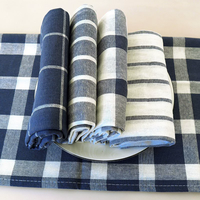Serviette de table classique en coton à motif quadrillé, style japonais, couleurs variées, pour dîner, hôtel, mariage, restaurant