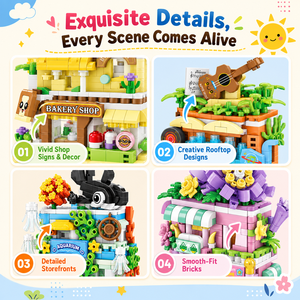 Set di Blocchi <span class=keywords><strong>da</strong></span> Costruzione EPT Mini Street View con 12 Modelli Modulari di Negozi per Città in Miniatura e Decorazione <span class=keywords><strong>da</strong></span> Tavolo - Product Image 4