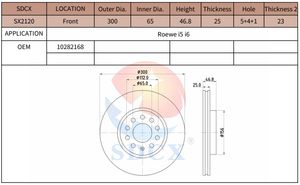 ดิสก์เบรก10282168 SX2120อะไหล่รถยนต์ sdcx สำหรับ <span class=keywords><strong>I6</strong></span> I5ด้านหน้า - Product Image 2
