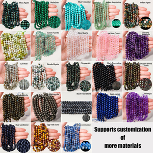 Venta al por mayor de cuentas sueltas de cristal semiterminadas de 8 mm, pulidas, redondas, mixtas de cuarzo, ágata y <span class=keywords><strong>jaspe</strong></span>. - Product Image 2