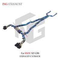 ING Full Titanium Catback pour BMW M5 G90 S68 4.4T 2024+ |   Échappement à quatre sorties en fibre de carbone en gros