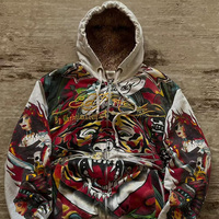 Sweat à capuche oversize pour homme, style streetwear d'hiver, imprimé motif tigre personnalisé de haute qualité, 100% coton tricoté, incontournable