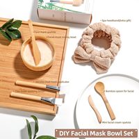 Ensemble de bols pour masque facial en bambou écologique, kit de mélange de masque facial DIY naturel et durable pour spa à domicile, soins de la peau, salon