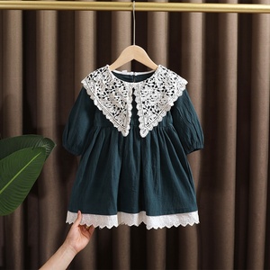 Vêtements de printemps pour bébés filles, robe en dentelle à manches longues, costume pour bambins filles, vêtements pour enfants, robes longues droites, anniversaire - Product Image 2