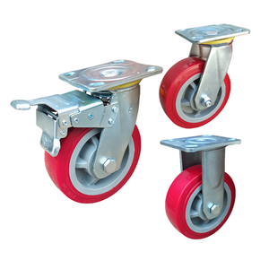 4/5/6/8 Zoll Heavy Duty Red Swivel Caster 150mm PP Core PU Polyurethan Rollen für Trolley - Product Image 2