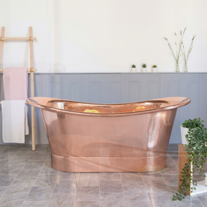 Bañera Ovalada de Cobre Independiente, Hecha a Mano, sin Tapa, para Adultos - Product Image 1